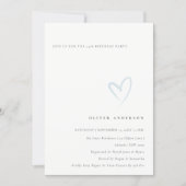 Minimal Simple Blue Heart Any Age Birthday Invite (Front)