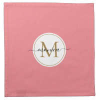 Minimal Simple Blush Pink Gold Monogrammed Name