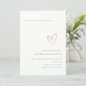 Minimal Simple Blush Pink Heart Save The Date Card (Standing Front)
