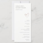 Minimal Simple Blush Pink Heart Wedding Program<br><div class="desc">If you need any further customization please feel free to message me on yellowfebstudio@gmail.com.</div>