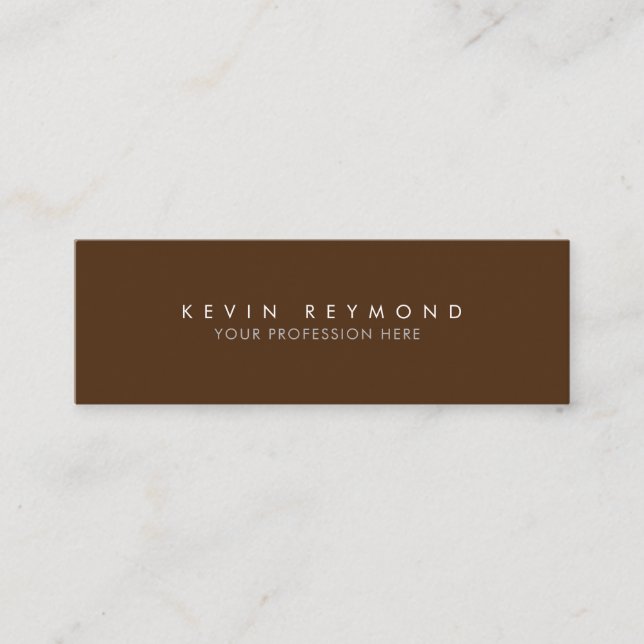 Minimal Simple Brown Professional Mini Business Card (Front)