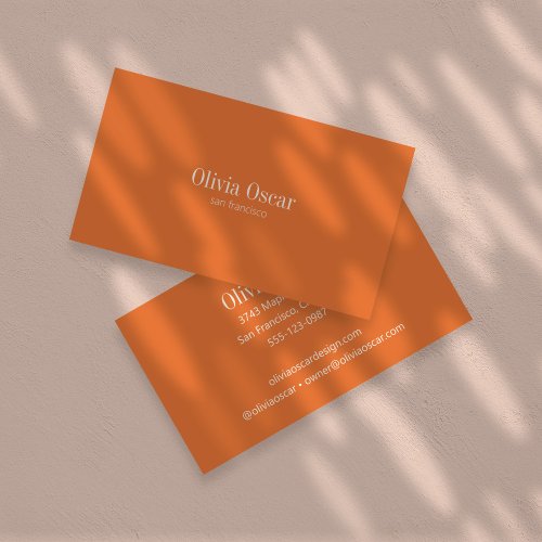 Minimal Simple Burnt Orange Modern Professional Business Card
