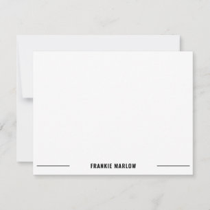 Minimal Simple Classic Masculine White Note Card