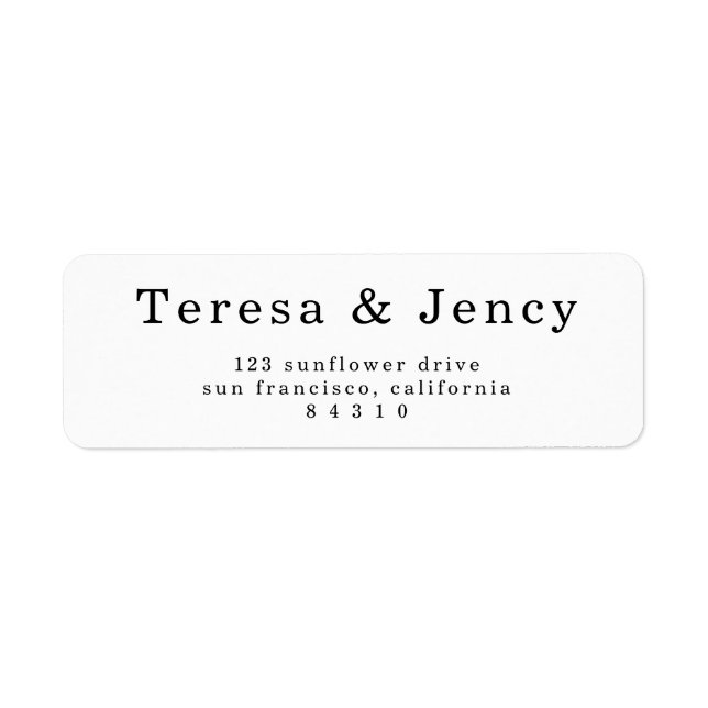 Minimal Simple Clean White Design Label (Front)