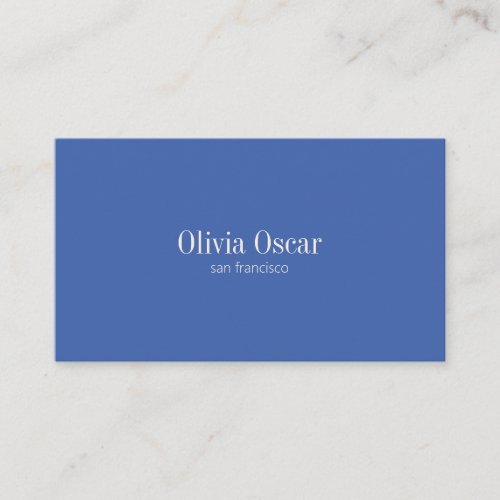 Minimal Simple Cobalt Blue Modern Professional Business Card
