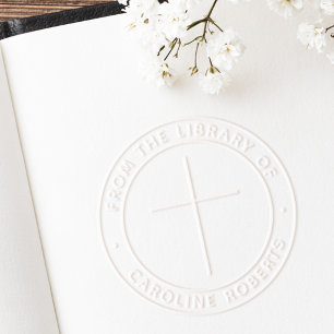 Minimal simple cross from the library of book embosser