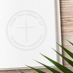 Minimal simple cross from the library of book embosser