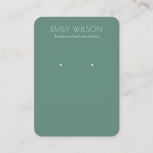 Minimal Simple Dusky Blue Green Earring Display Business Card