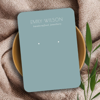 Minimal Simple Dusky Blue Grey Earring Display Business Card by JustJewelryDisplay at Zazzle