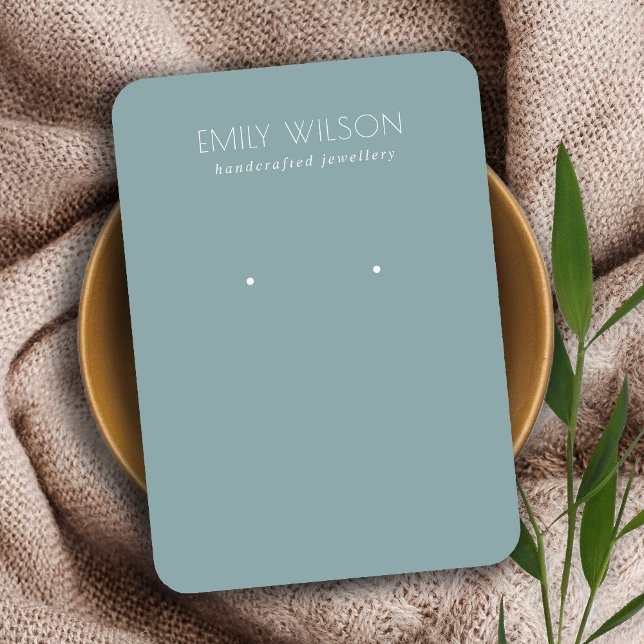Minimal Simple Dusky Blue Grey Earring Display Business Card (Creator Uploaded)