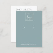 Minimal Simple Dusky Blue Grey Earring Display Business Card (Front/Back)