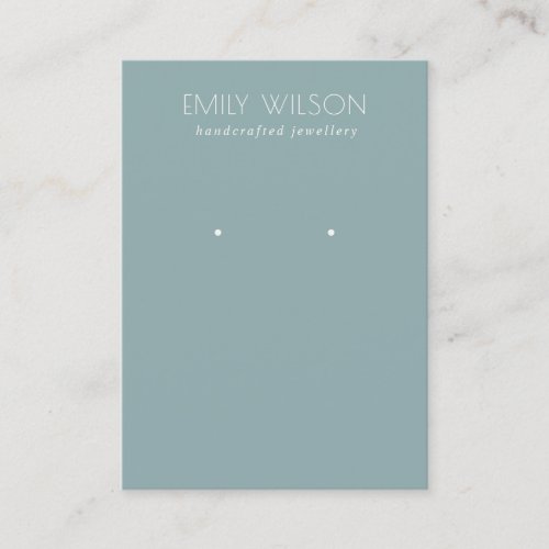 Minimal Simple Dusky Blue Grey Earring Display Business Card