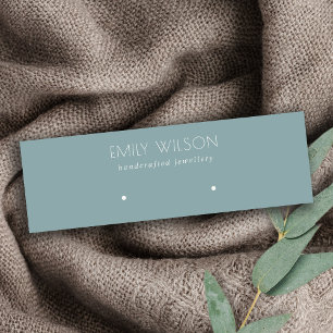 Minimal Simple Dusky Blue Grey Earring Display Mini Business Card
