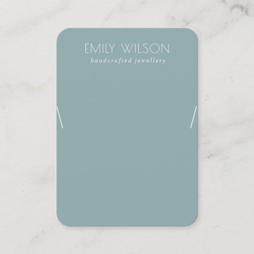 Minimal Simple Dusky Blue Grey Necklace Display Business Card