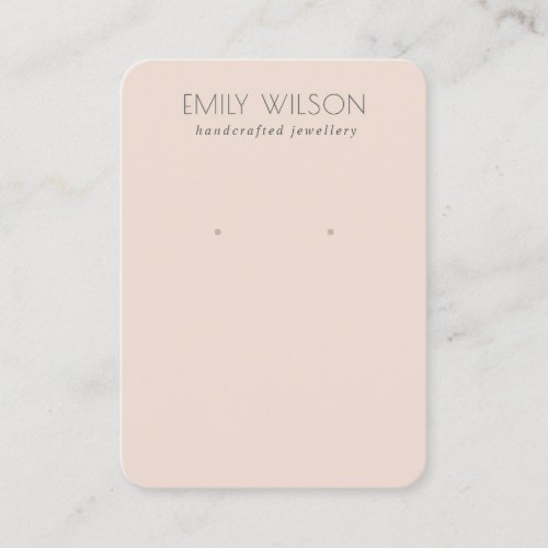 Minimal Simple Dusky Blush Pink Earring Display Business Card