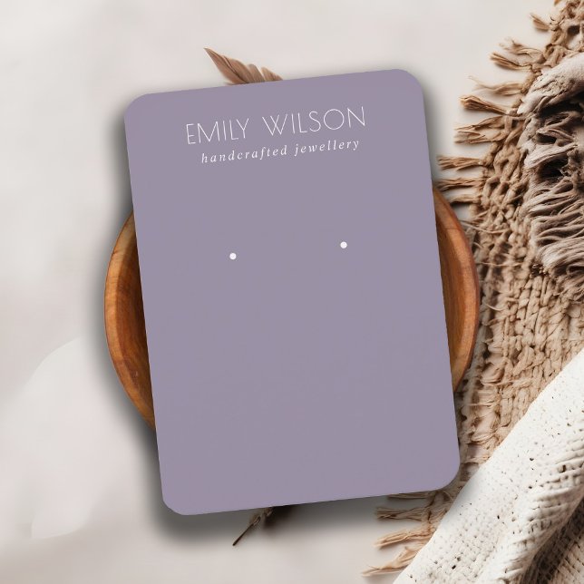 Minimal Simple Dusky Lilac Purple Earring Display Business Card (Creator Uploaded)