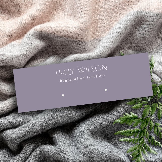 Minimal Simple Dusky Lilac Purple Earring Display Mini Business Card (Creator Uploaded)