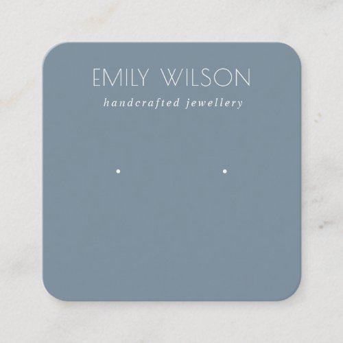 Minimal Simple Dusky Muted Blue Earring Square Business Card