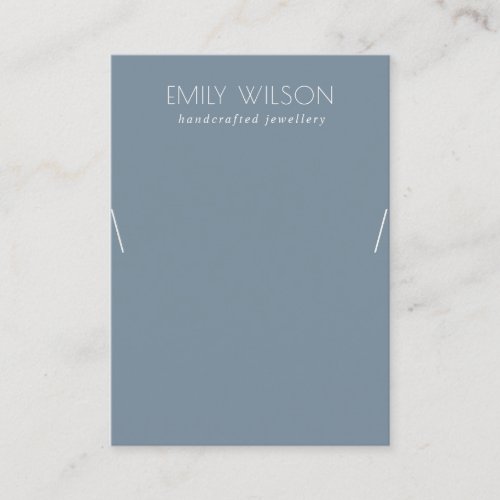 Minimal Simple Dusky Muted Blue Necklace Display Business Card