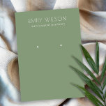 Minimal Simple Dusky Muted Green Earring Display  Business Card<br><div class="desc">If you need any further customisation please feel free to message me on yellowfebstudio@gmail.com.</div>