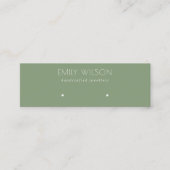 Minimal Simple Dusky Muted Green Earring Display Mini Business Card (Front)