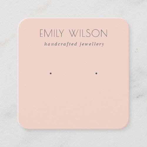 Minimal Simple Dusky Peach Stud Earring Display Square Business Card