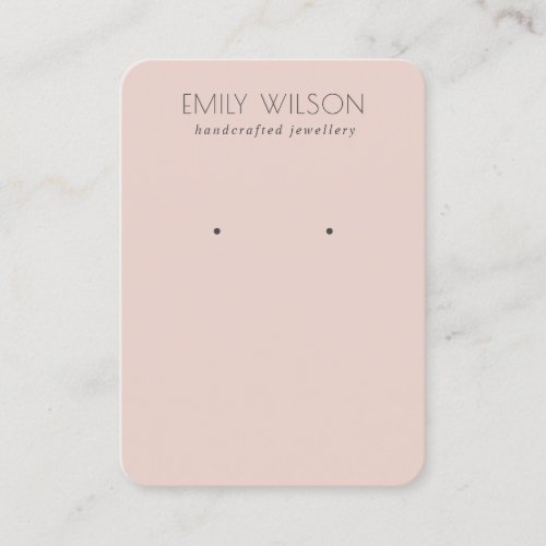 Minimal Simple Dusky Rose Pink Earring Display Business Card