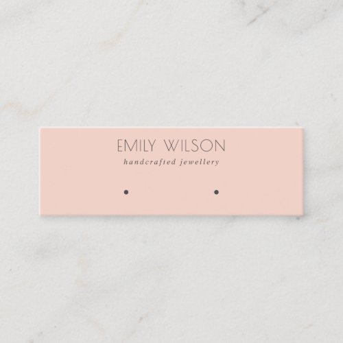 Minimal Simple Dusky Rose Pink Earring Display Mini Business Card