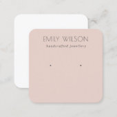 Minimal Simple Dusky Rose Pink Earring Display Square Business Card (Front/Back)