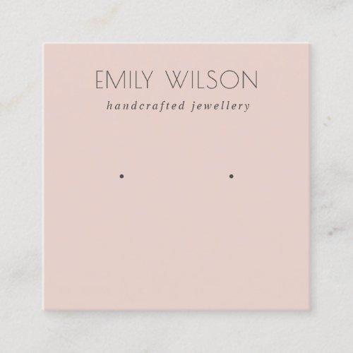 Minimal Simple Dusky Rose Pink Earring Display Square Business Card