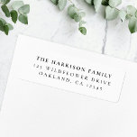 Minimal Simple Elegant Clean White Return Address Label<br><div class="desc">A stylish minimal return address label with classic typography in black on a clean simple minimalist white background. The text can be easily customized for a personal touch. A simple,  minimalist and contemporary design to stand out from the crowd!</div>