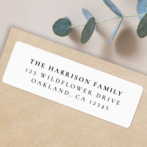 Minimal Simple Elegant Clean White Return Address Label