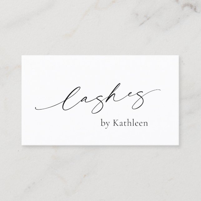 Minimal Simple Elegant Lashes Modern Business Card (Front)