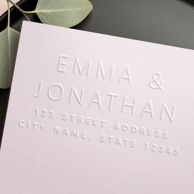 Minimal simple elegant names couple return address embosser (Minimal simple elegant names couple return address embosser)