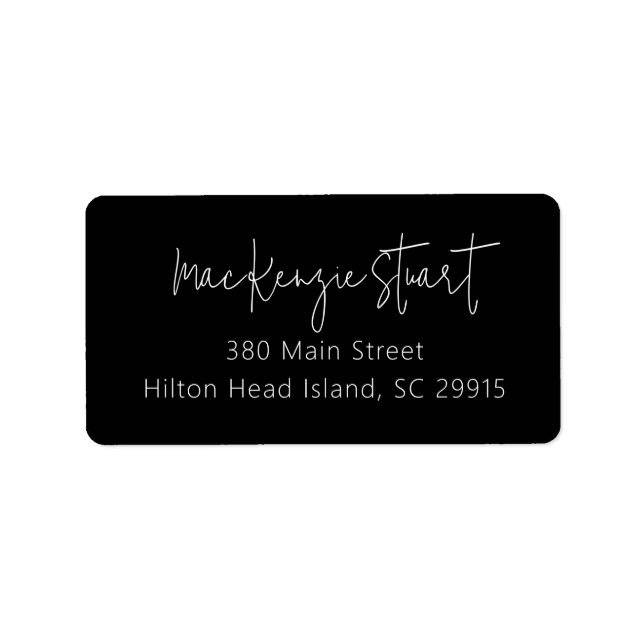 Minimal Simple Elegant Script Address  Label (Front)