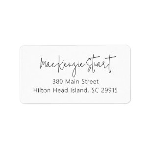 Minimal Simple Elegant Script Address  Label