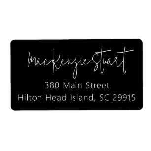 Minimal Simple Elegant Script Address Shipping Lab Label