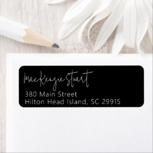 Minimal Simple Elegant Script Return Address Label