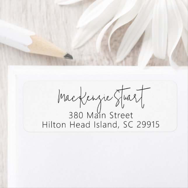 Minimal Simple Elegant Script Return Address Label (Insitu)
