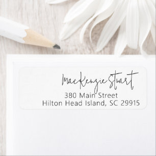 Minimal Simple Elegant Script Return Address Label