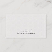 Minimal Simple Elegant Texture White Consultant Business Card (Back)
