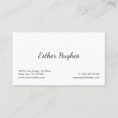 Minimal Simple Elegant Texture White Consultant Business Card (Front)