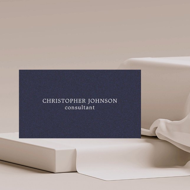 Minimal Simple Elegant Textured Blue Consultant Business Card (Creator Uploaded)