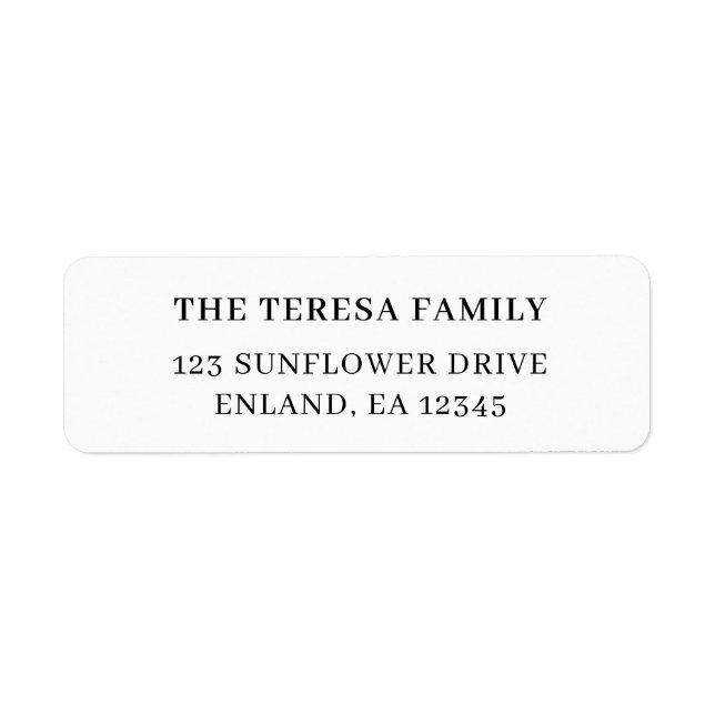 Minimal Simple Elegant White Design Label (Front)