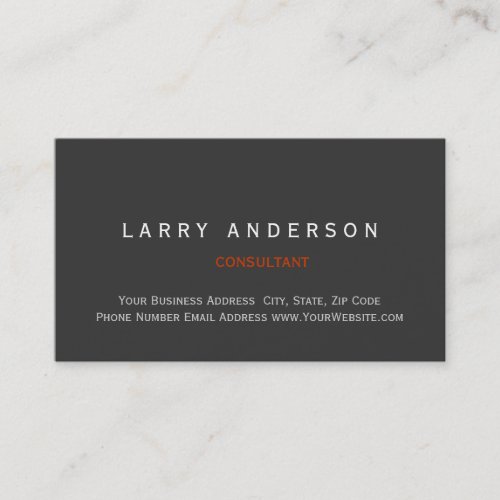 Minimal Simple Grey Plain Consultant Business Card