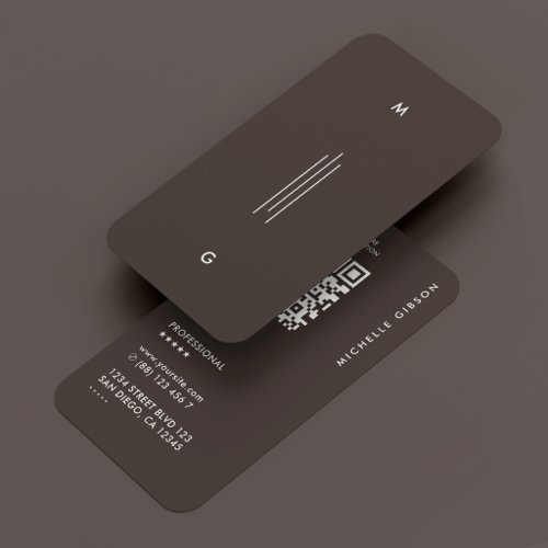 Minimal Simple Initials Lines Espresso  Business Card