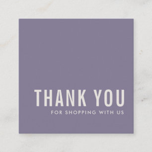 MINIMAL SIMPLE LAVENDER LILAC PURPLE THANK YOU SQUARE BUSINESS CARD
