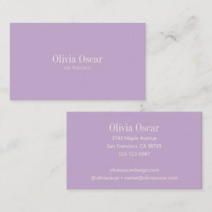 Minimal Simple Lavender Modern Professional Business Card