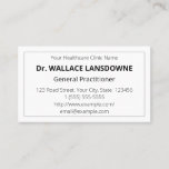 [ Thumbnail: Minimal, Simple, Medical Professional Card ]
