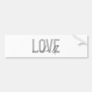 Minimal, simple, modern cool design Love Nashville Bumper Sticker